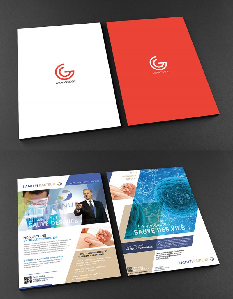 Free A4 Front and Back Flyer Mockup Graphic Google