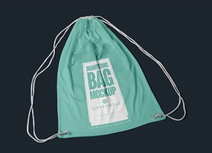 Free Fabric Drawstring Bag Mockup For Designers-300