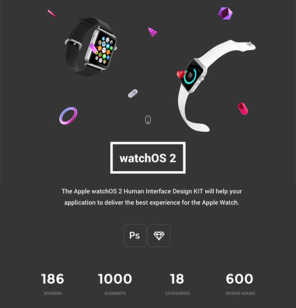 Apple WatchOS 2 Human Interface Complete UI Kit-Preview 1
