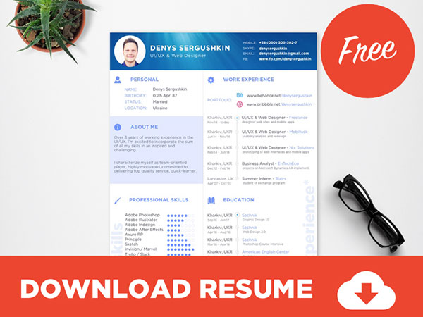 20 Best Resume Templates For Developers Ui Graphic Web Designers