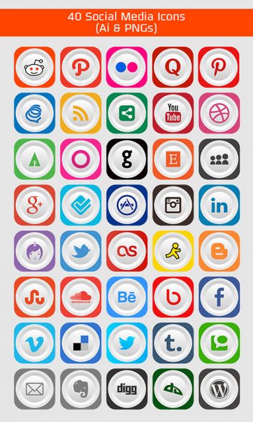 40-free-flat-social-media-icons-pngs-ai-file - Graphic Google - Tasty