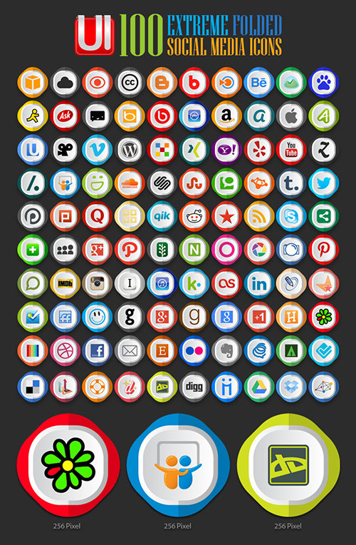 free-100-extreme-folded-social-media-icons