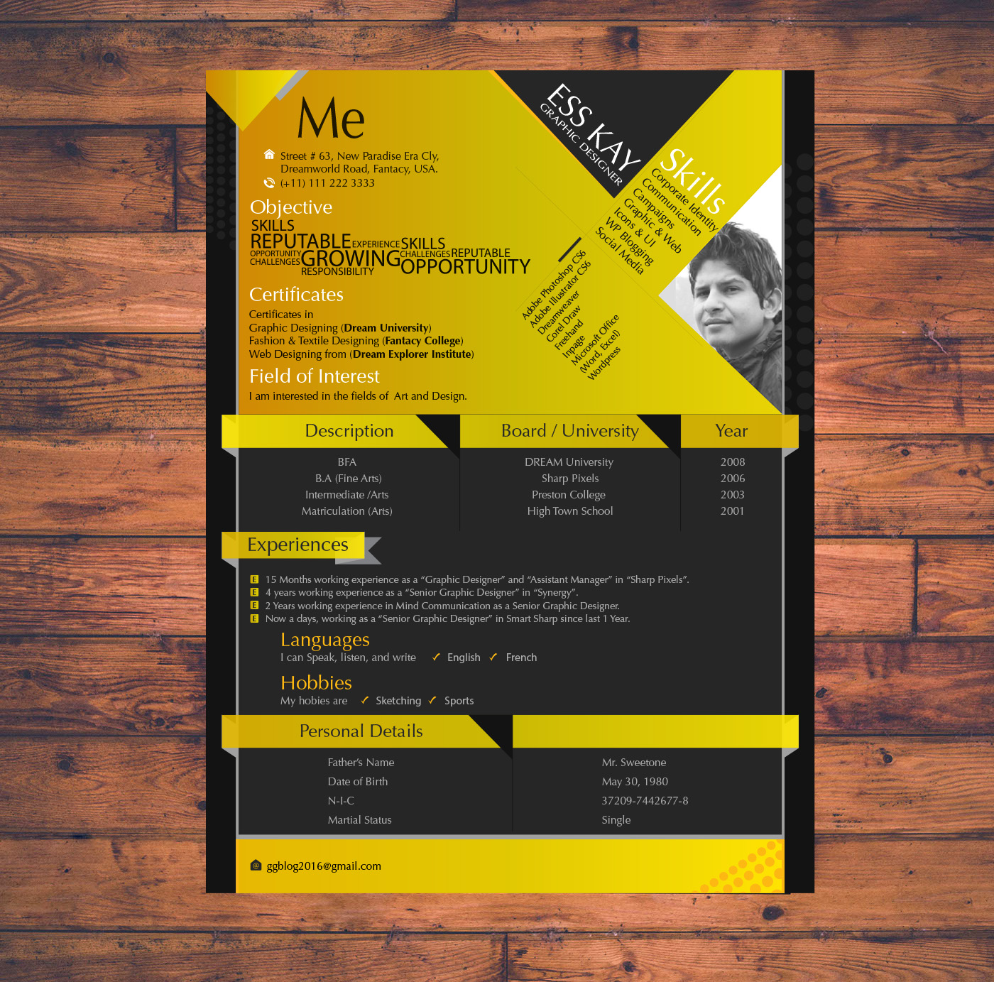 Modern Free Resume Template Design For Graphic DesignersGraphic Google Tasty Graphic Designs