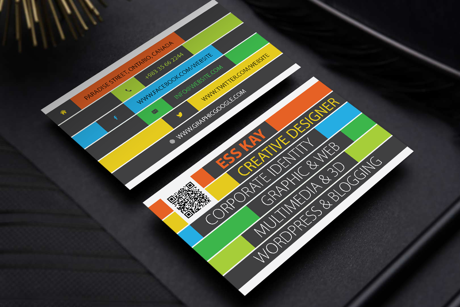 Free Creative Business Card Template Design Ai Vector File Graphic 