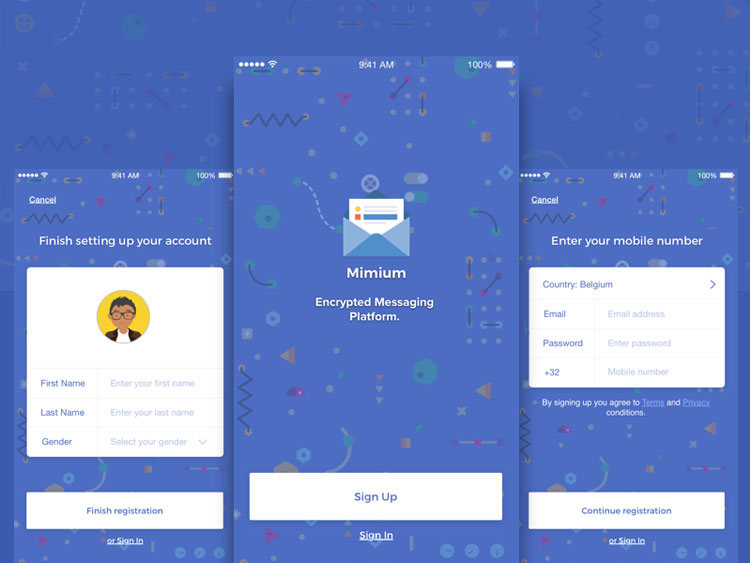 Free-Mimium-Messenger-App-Sketch-Template