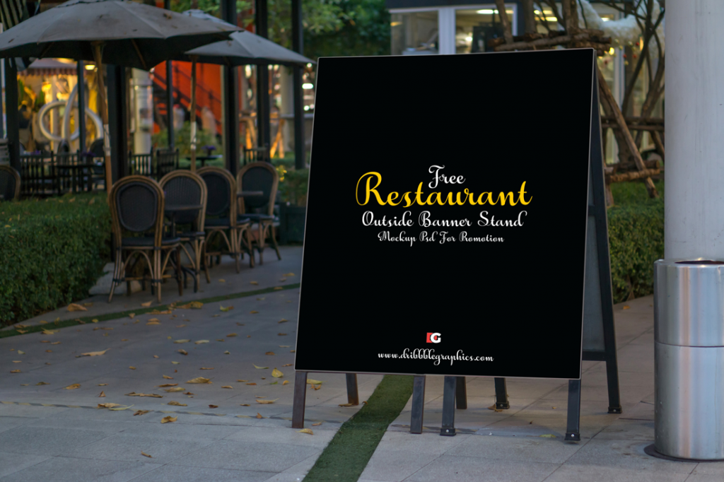 Free Restaurant Outside Banner Stand Mock-up PsdGraphic Google – Tasty