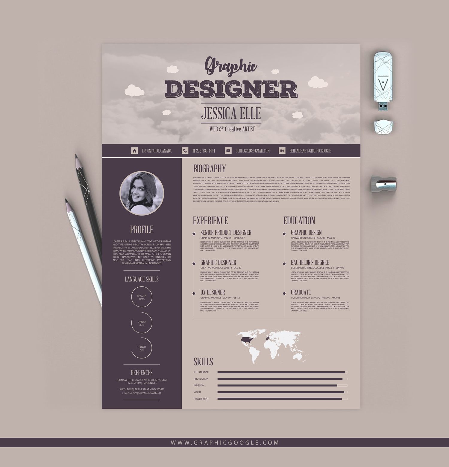 Free Creative Vintage Resume Design Template For DesignersGraphic Google – Tasty ...1500 x 1562