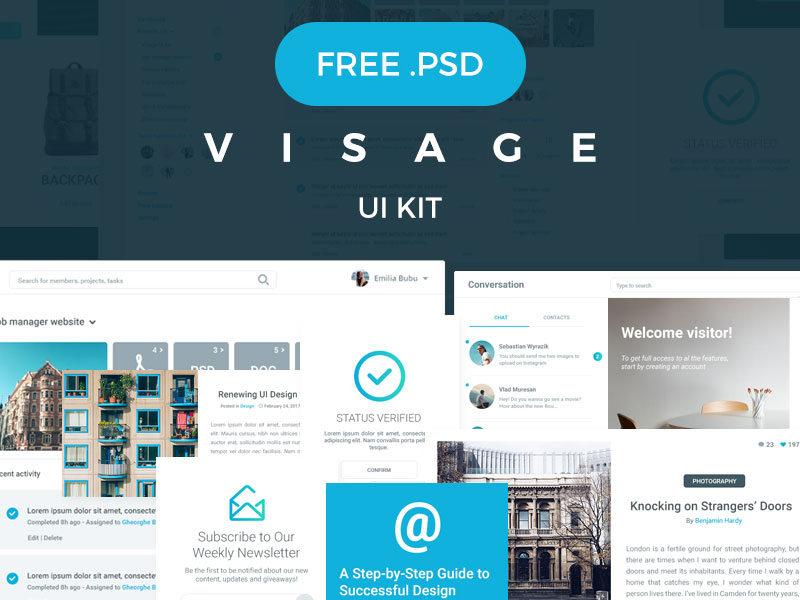 VISAGE-FREE-UI-Kit-70+-Elements