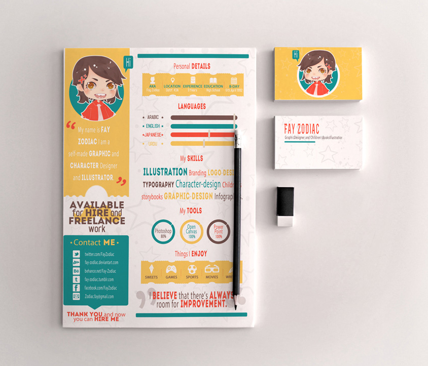 Free-Infographic-Resume-Template-For-Graphic-Designers-&-Illustrators