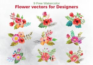 9-Free-Watercolor-Flower-Vectors-For-Designers
