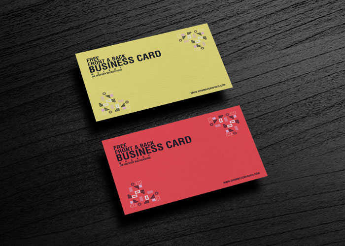 Free-Front-&-Back-Business-Card-Mockup-on-Wooden-Background