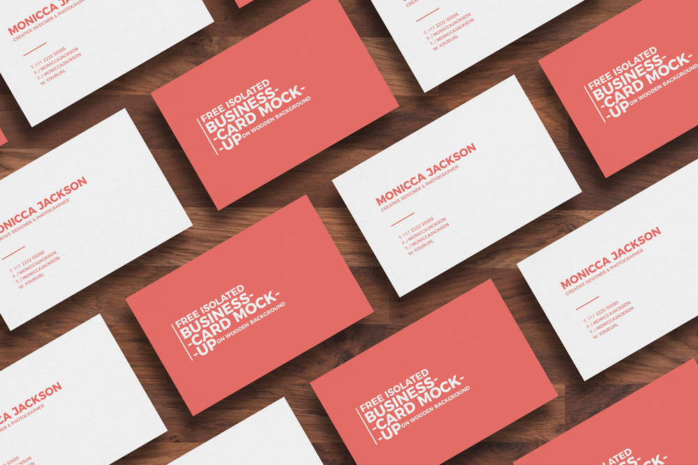 Free-Isolated-Business-Card-Mockup-on-Wooden-Background