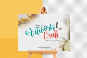 Free-Artwork-&-Craft-on-Wooden-Stand-mockup-Preview-2