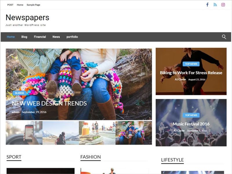 Newspapers-A-Perfect-Free-WordPress-theme-for-Magazines