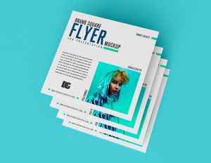 Free-Square-Top-View-Flyer-Mockup