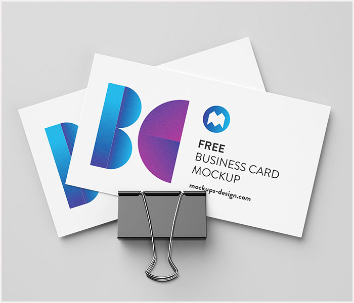 Free-Business-Card-With-Foldback-Clip-Mockup