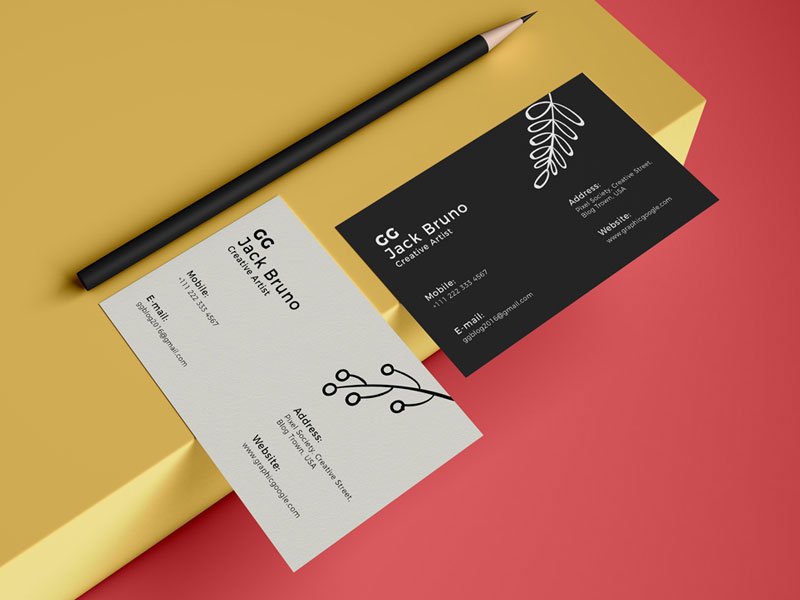 Free Colored Edge Business Card Mockup Psd Set Good Mockups