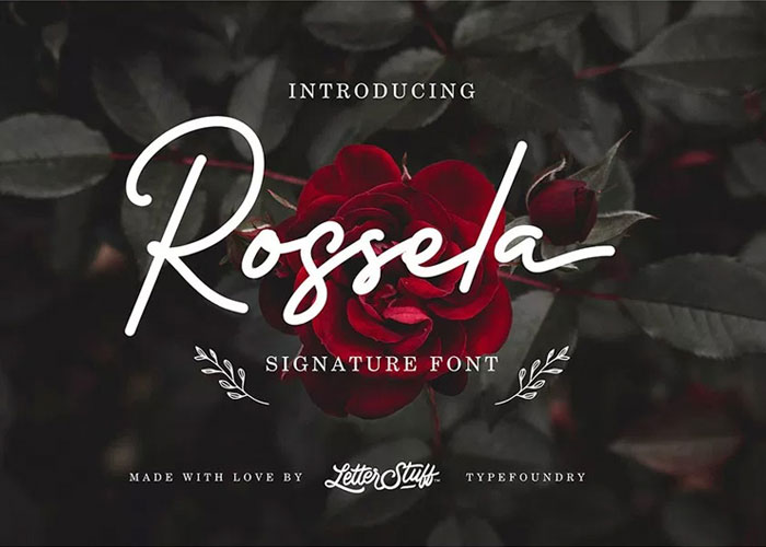 Free-Rossela-Signature-Font-Demo
