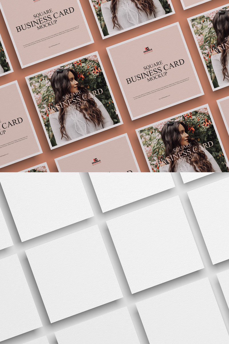 Free-Top-View-Square-Business-Card-Mockup