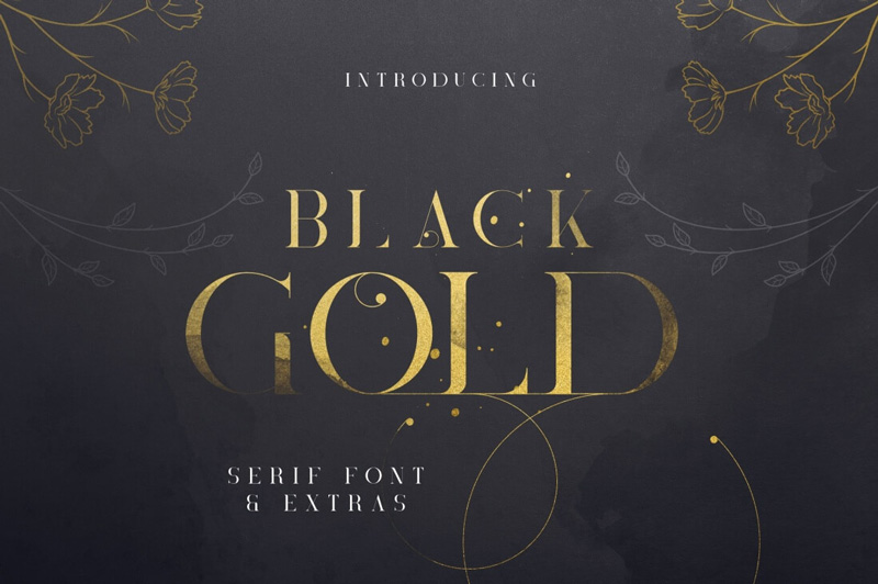 Black-Gold-Serif-Font
