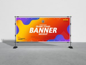 Free-Advertisement-Frame-Stand-Banner-Mockup