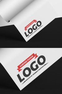 Free-Wavy-Paper-Logo-Mockup