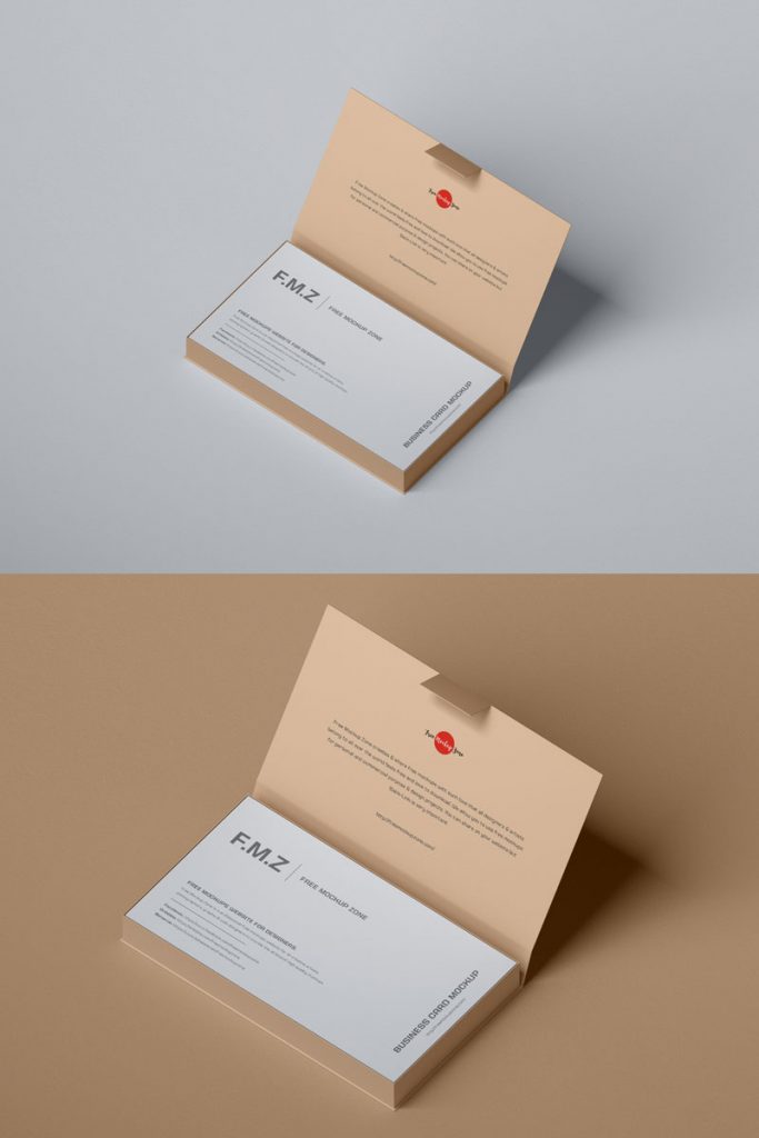Free Brand Business Card Inside Box Mockup Graphic
