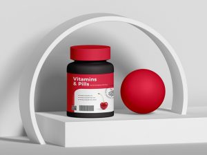 Free-Vitamins-And-Pills-Bottle-Packaging-Mockup