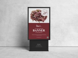 Free-Citylight-Advertising-Stand-Banner-Mockup