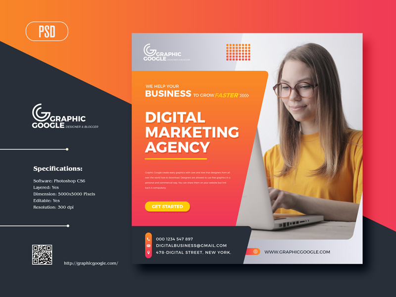 Free Digital Business Marketing Social Media Post Banner Template