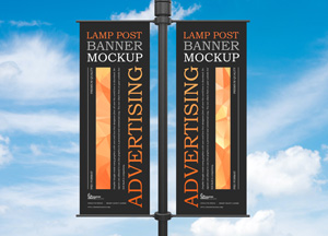 Free-Advertising-Lamp-Post-Banner-Mockup-300
