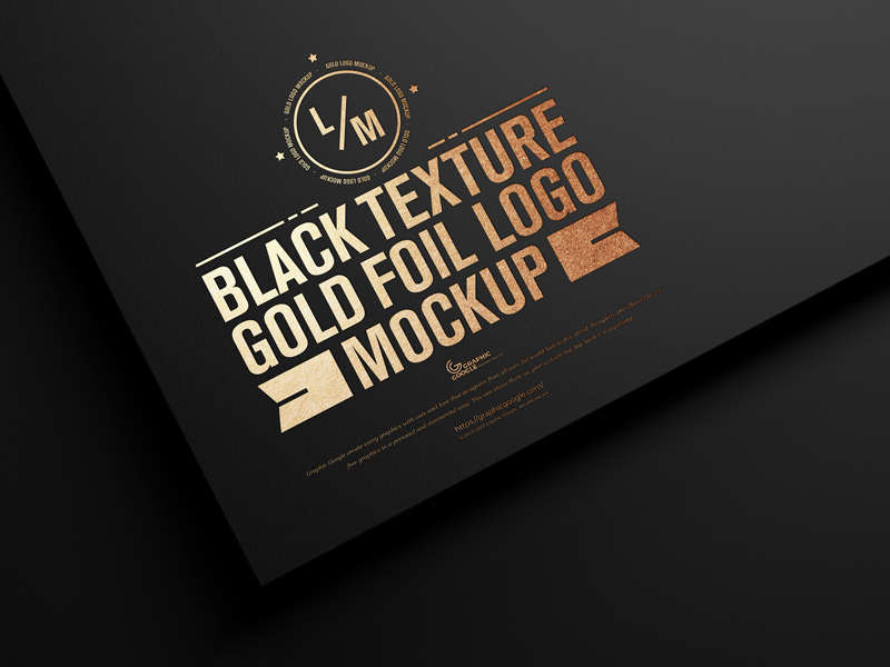 Free-Black-Texture-Gold-Foil-Logo-Mockup