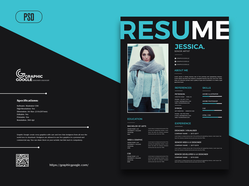 Free-Creative-A4-CV-Resume-Template-Design