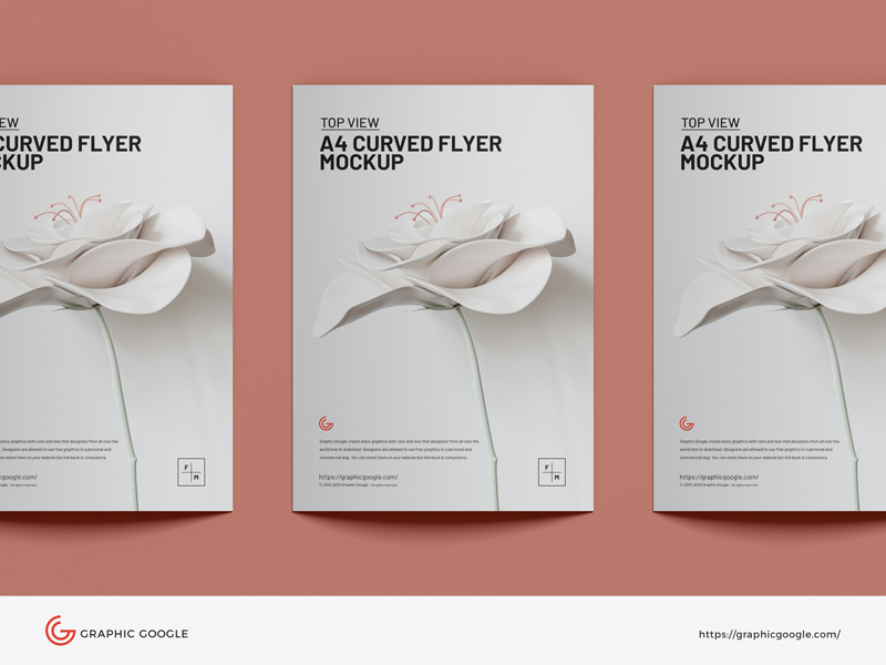 Free-Top-View-A4-Curved-Flyer-Mockup-600