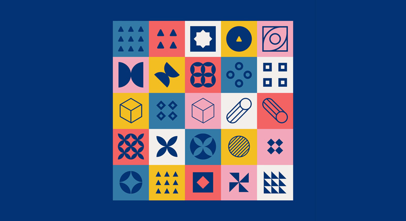 Basic graphic design elements including shapes lines colors and space