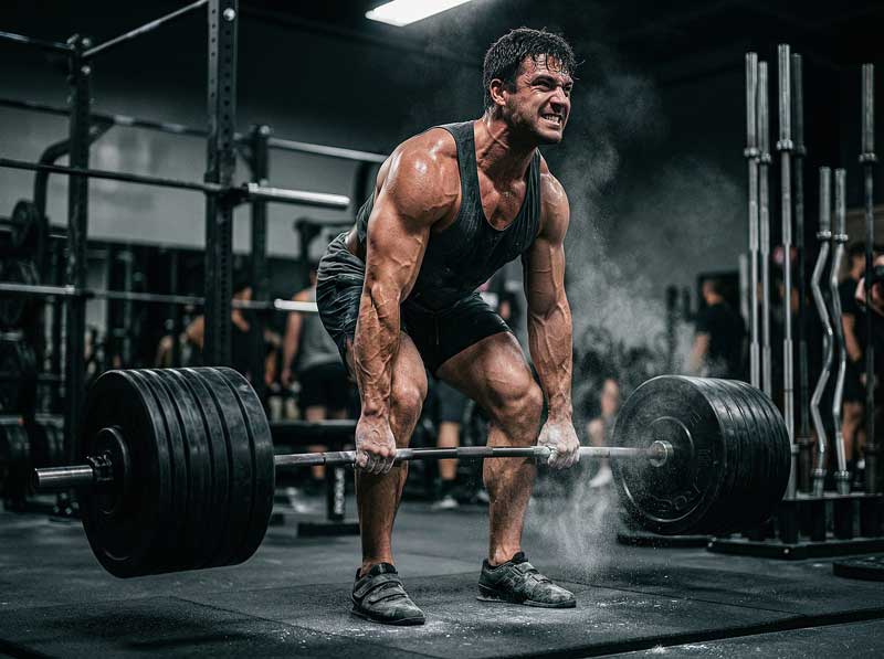 Athlete-performing-heavy-deadlift