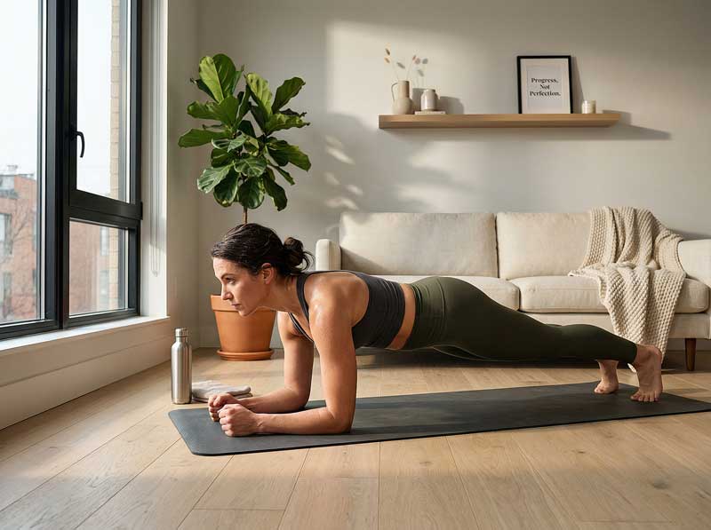 Woman-doing-yoga-plank-pose