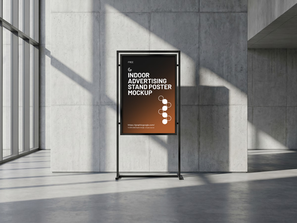 Free-Indoor-Advertising-Stand-Poster-Mockup