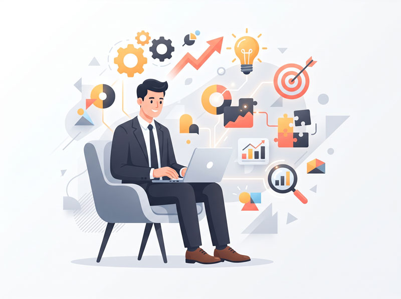 Businessman_working_with_laptop_Illustration