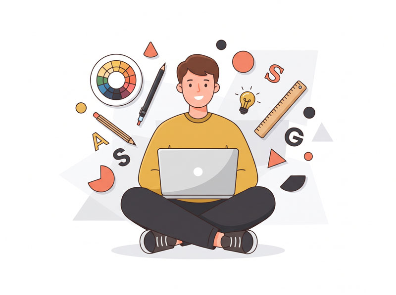 Designer_working_with_laptop_Illustration