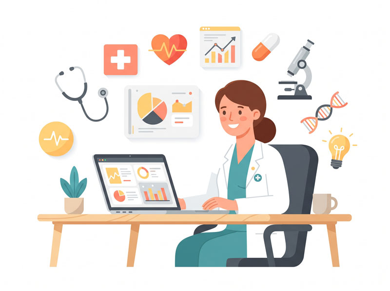 Doctor_using_laptop_illustration_Illustration