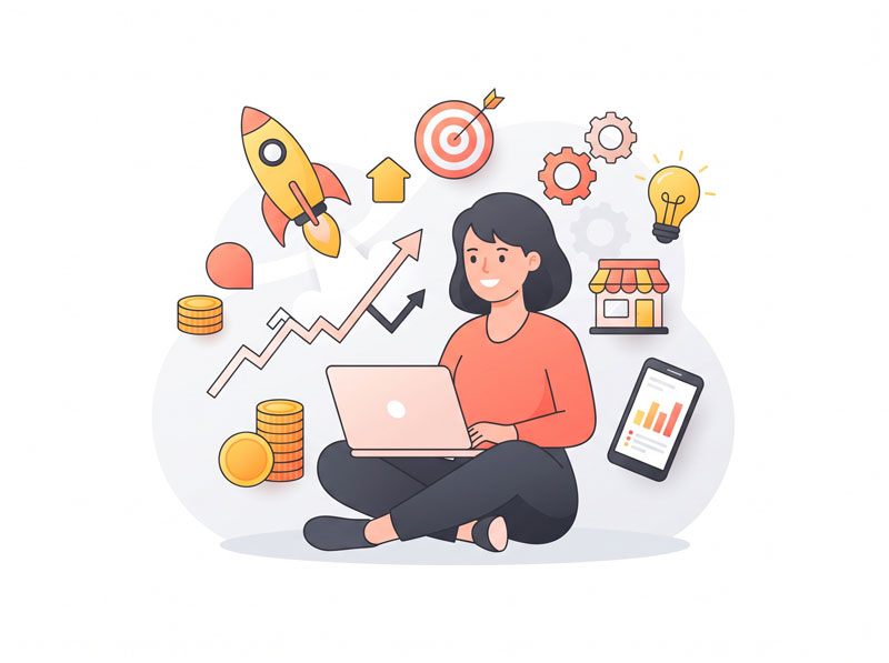 Illustration_Entrepreneur_working_with_laptop