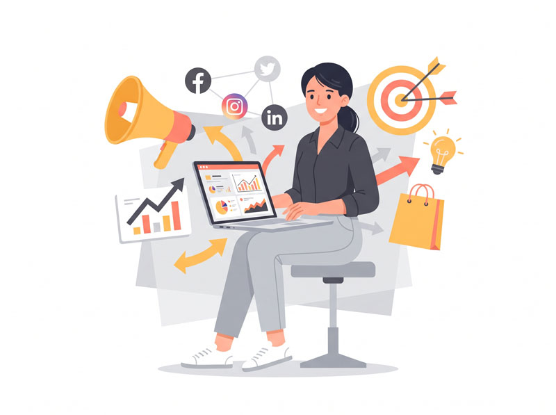 Marketing_professional_using_laptop_Illustration