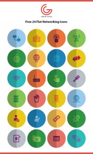 Free 24 Flat Networking Icons