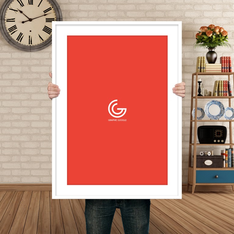 Download Free Man Holding Poster Mockup - Graphic Google - Tasty Graphic Designs CollectionGraphic Google ...