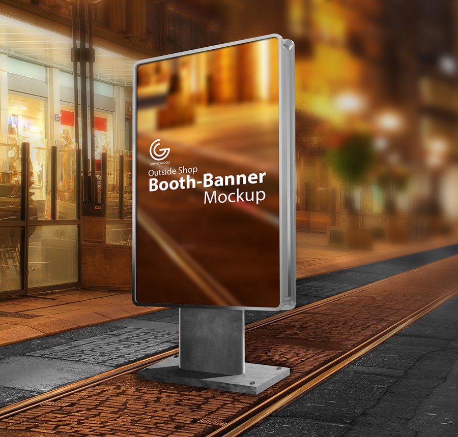 Free Outside Shop Booth-Banner Mockup - Graphic Google ...