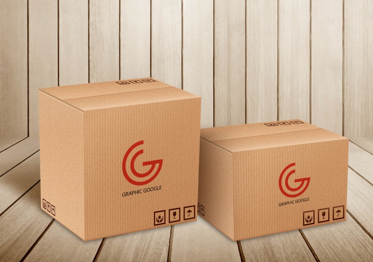 Download Free Carton Delivery Packaging Box Logo Mockup - Graphic ...