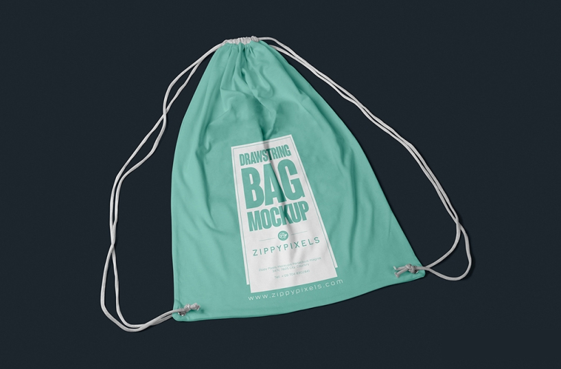 Free Fabric Drawstring Bag Mockup For Designers