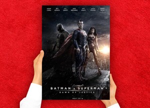 Free Man Holding Red Carpet Movies Poster Mockup-300