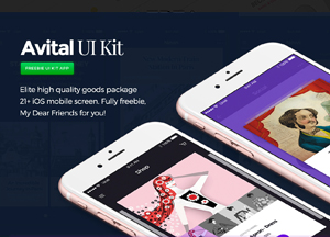 Free Avital UI Kit with Plus 21 iOS Mobile Screen